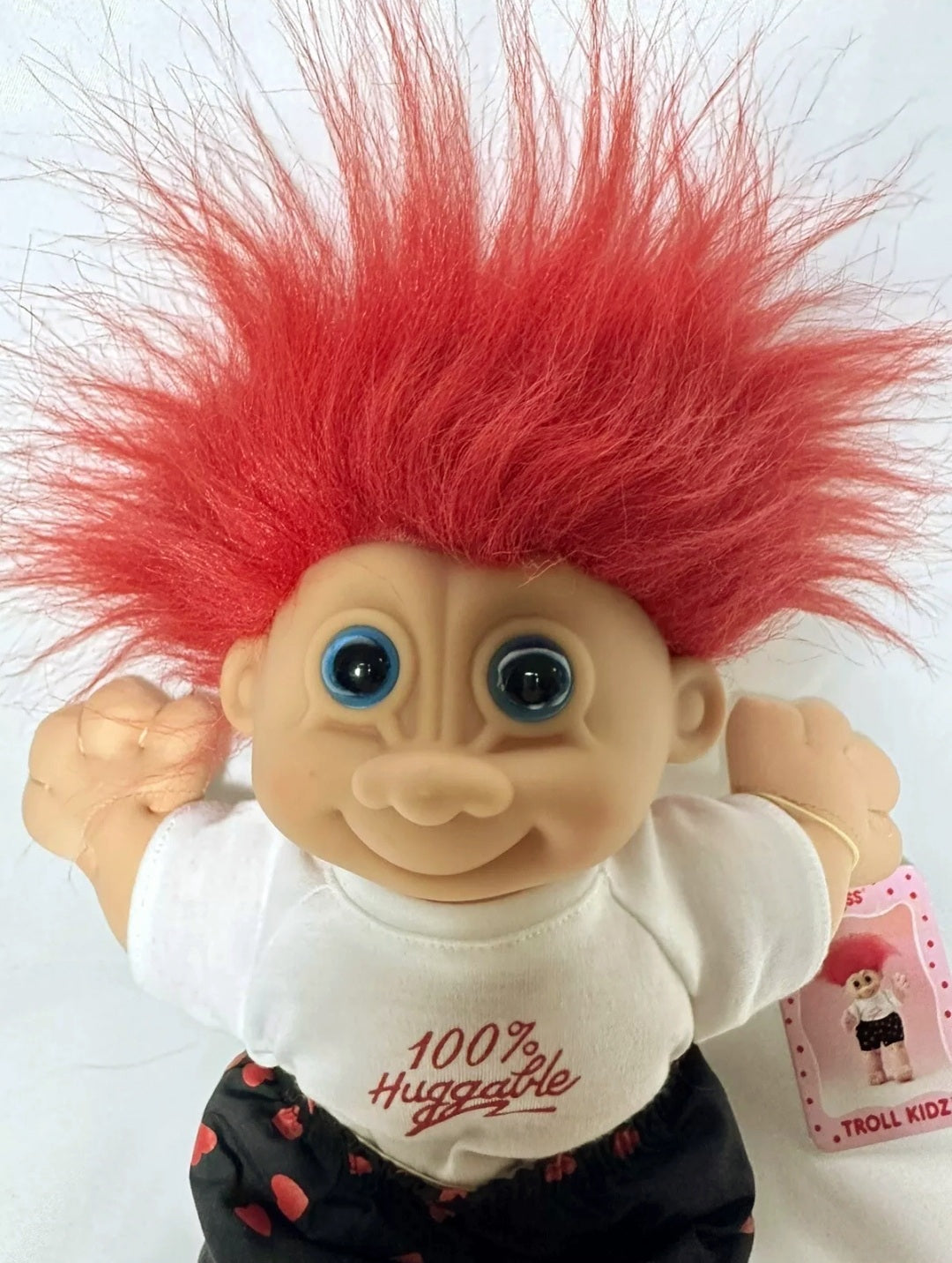 NWT *Russ Berrie Plush Troll  Doll (100% Huggable) Shirt 'Valentine' Soft Body 12" Vtg