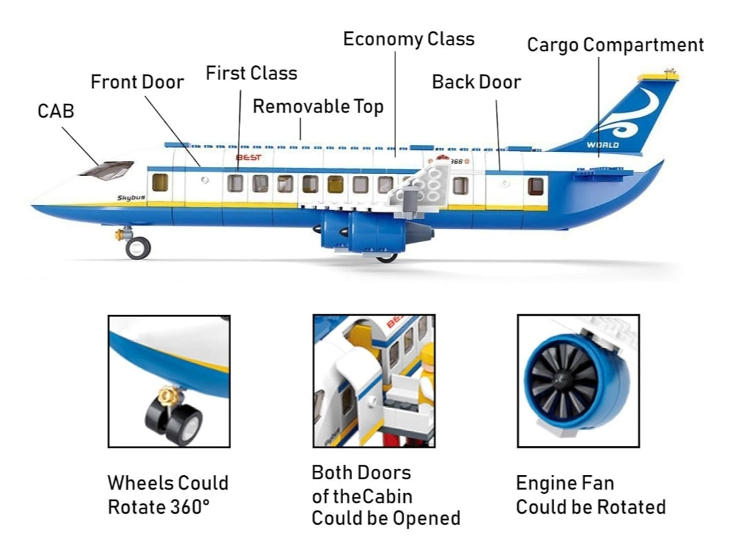 Sluban *Aviation Blocks Plane Bricks Toe-Airbus (M38-B0366) 463 pcs