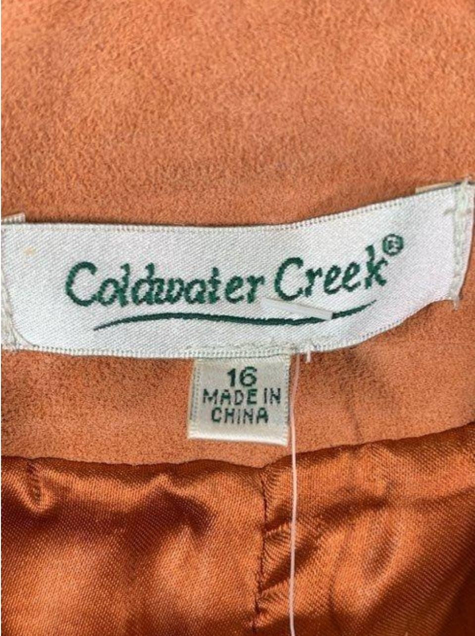 NWT *Women's Coldwater Creek Terracotta Leather/Suede Duster Coat (16)