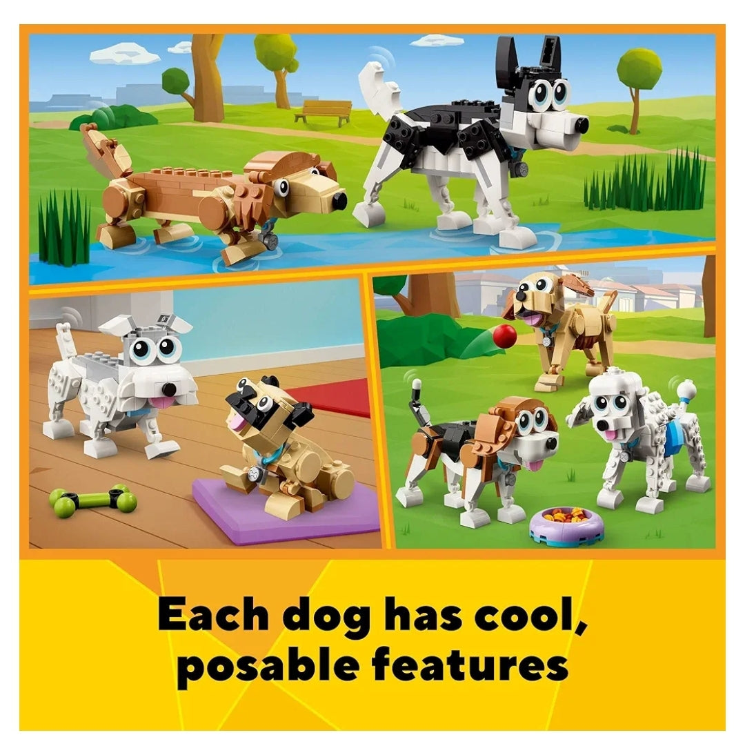 NIB *Lego Creator 3-in-1 Set Adorable Dogs #31137 (475 pc)  Pug, Poodle, Beagle & more