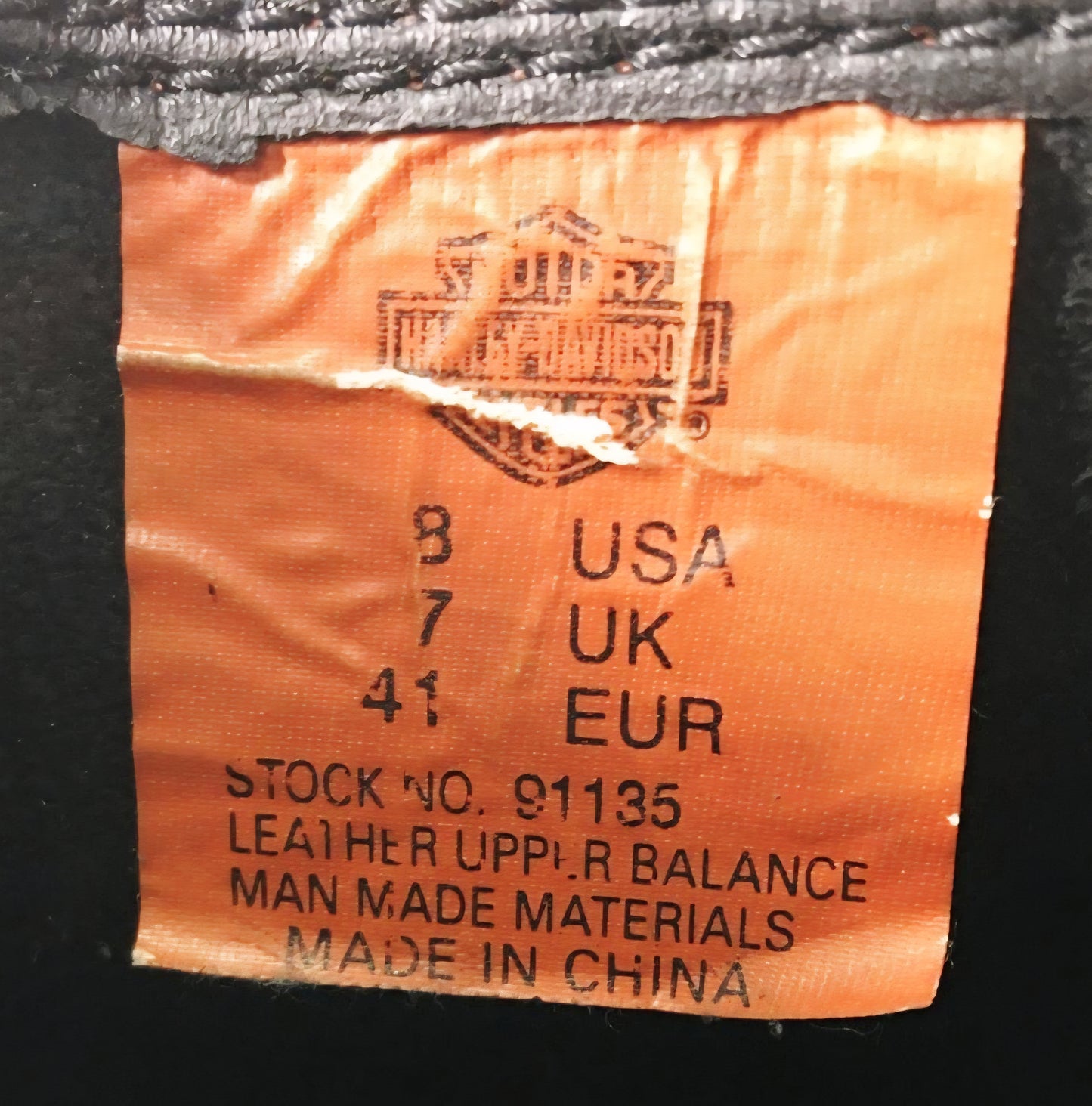 Great *Harley-Davidson Black Leather Motorcycle Boots Harness Biker (sz 8) #91135