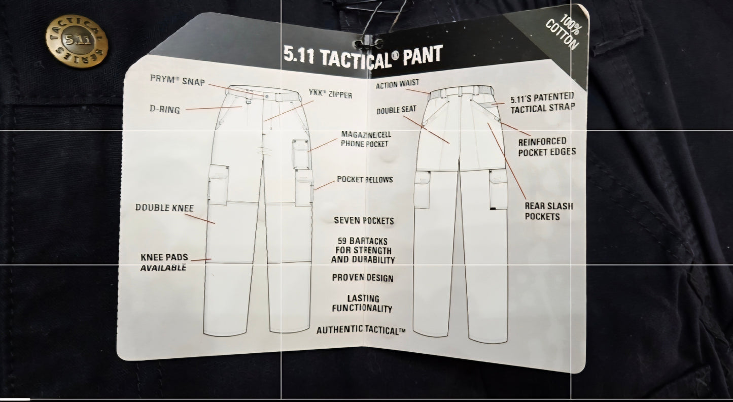 NWT *Tactical Series 5.11 Navy Canvas Pant Men (36/34)