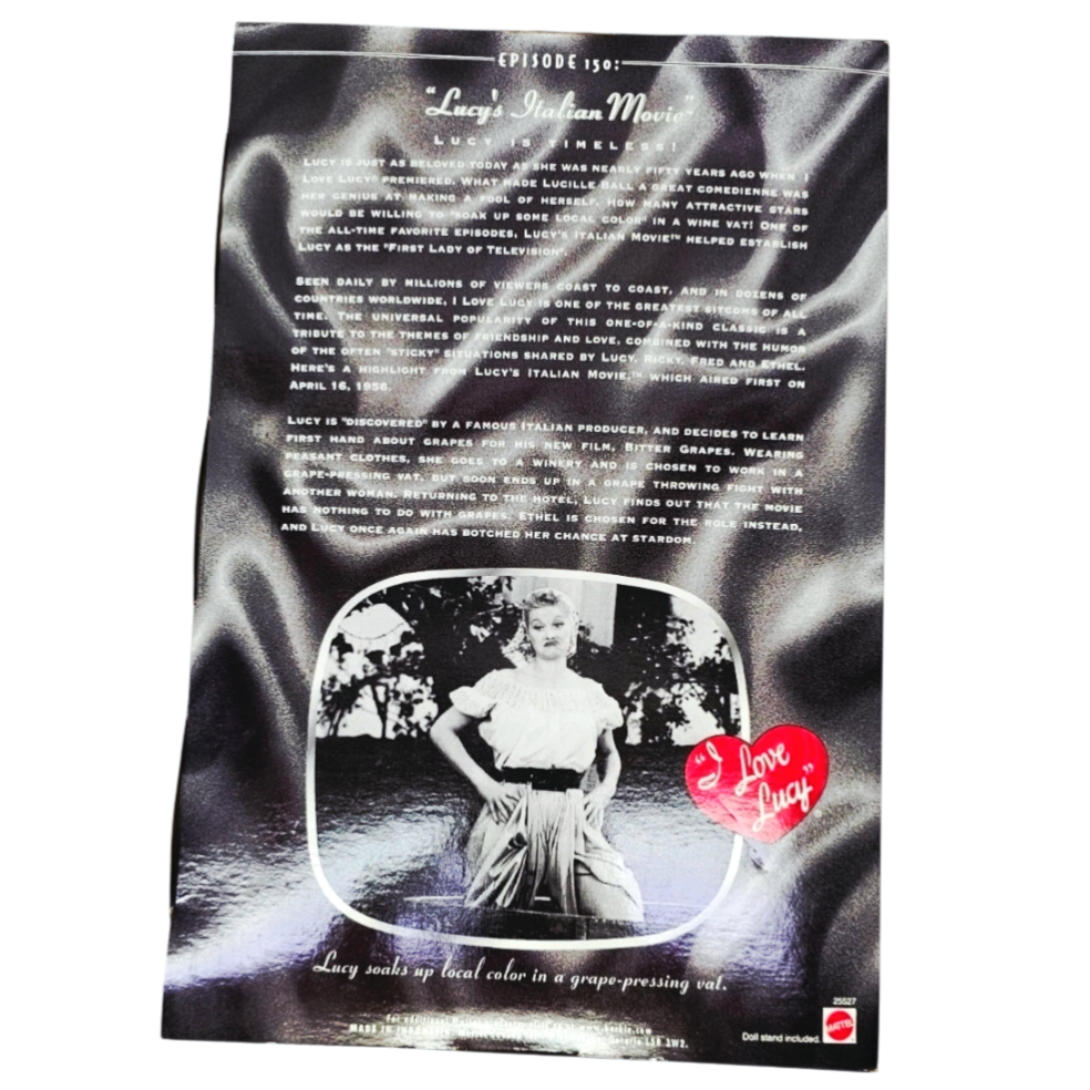 NIB *1999 Mattel Barbie I Love Lucy Doll "Lucy's Italian Movie" #25527