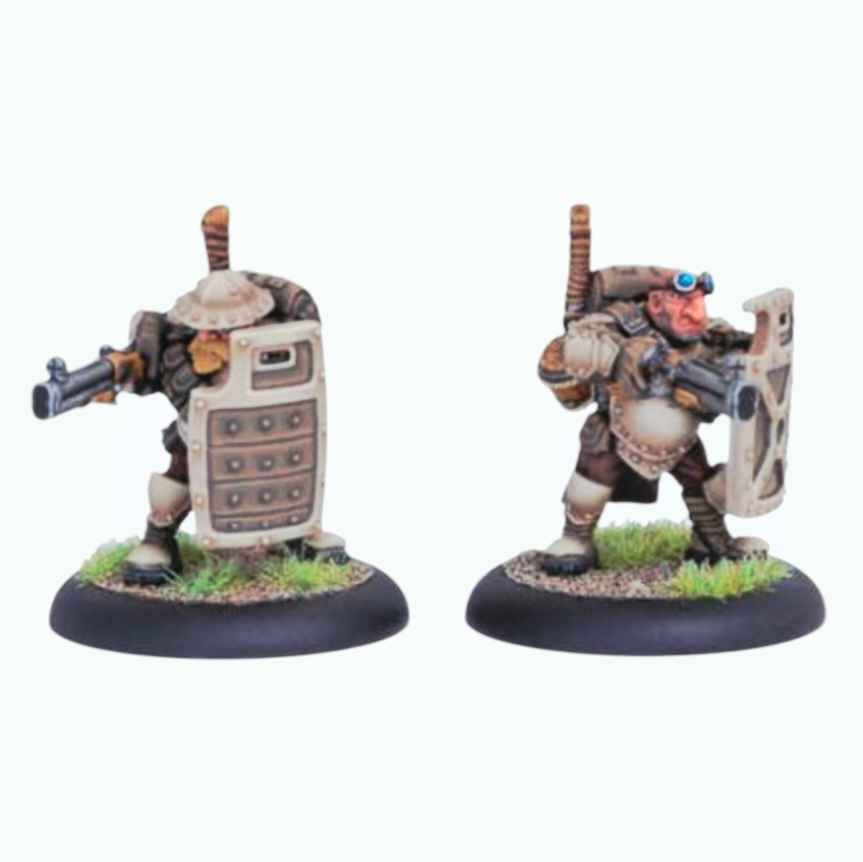 NIB *Warmachine Hammerfall High Shield Gun Corp (2) Mercenary Troops #PIP41024