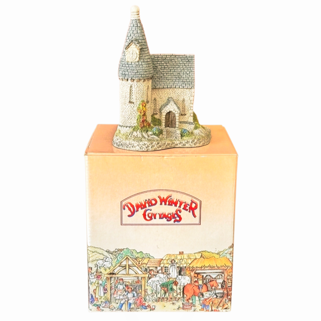 David Winter Cottages "The Chapel" COA w/ Box (1984) Retired - Great Britain