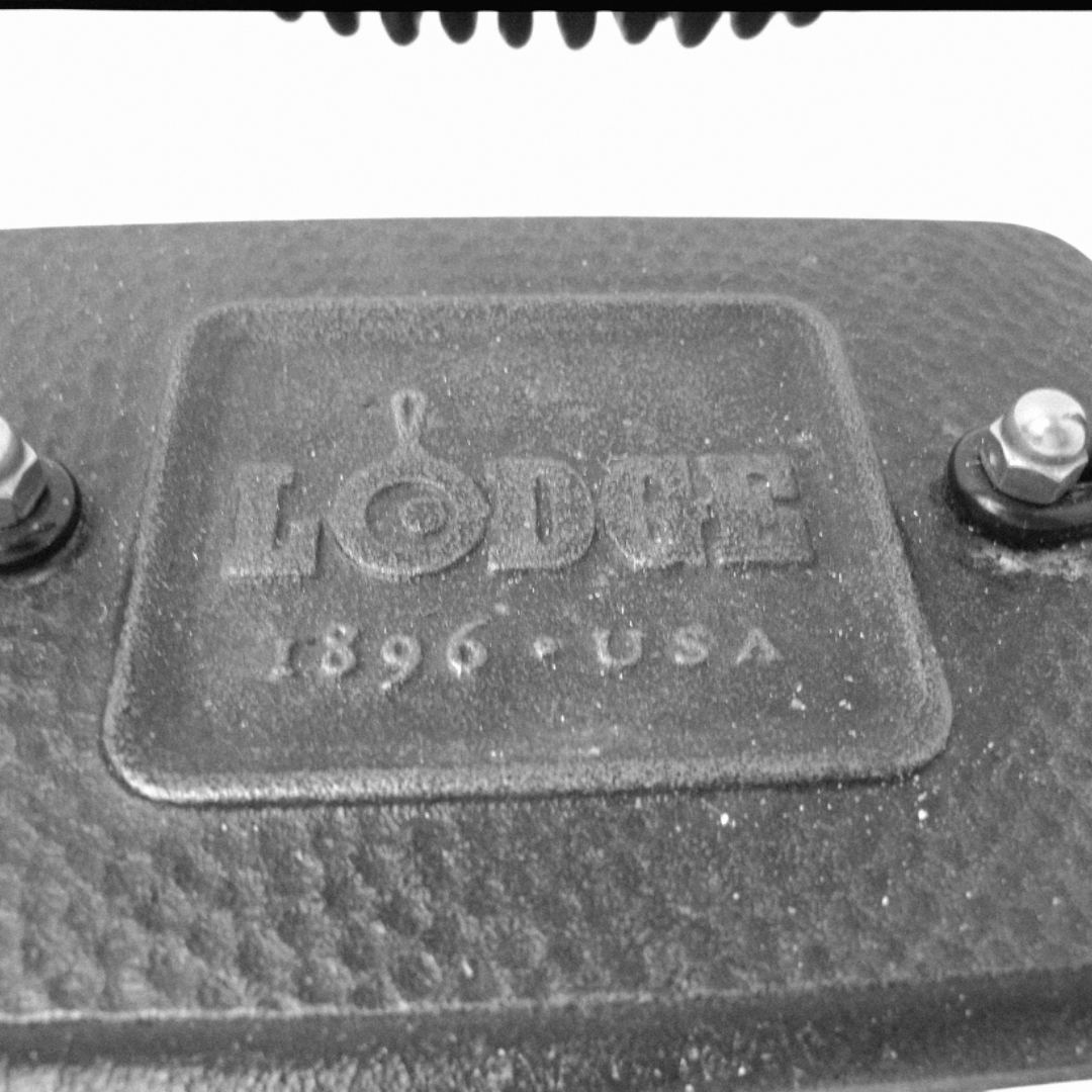 Lodge *1896 Cast Iron Bacon Burger Sandwich Grill Press Spiral Handle