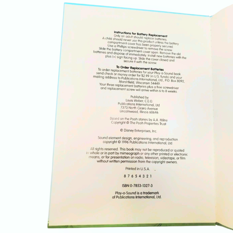 NEW *Pooh "Ten Stories From Hundred Acre Wood" (Play-A-Sound) Hardcover Book