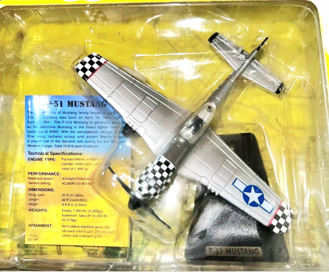 NIB *Motor Max 77000 Classic Props "P-51 Mustang" (1941) Die Cast Military Plane