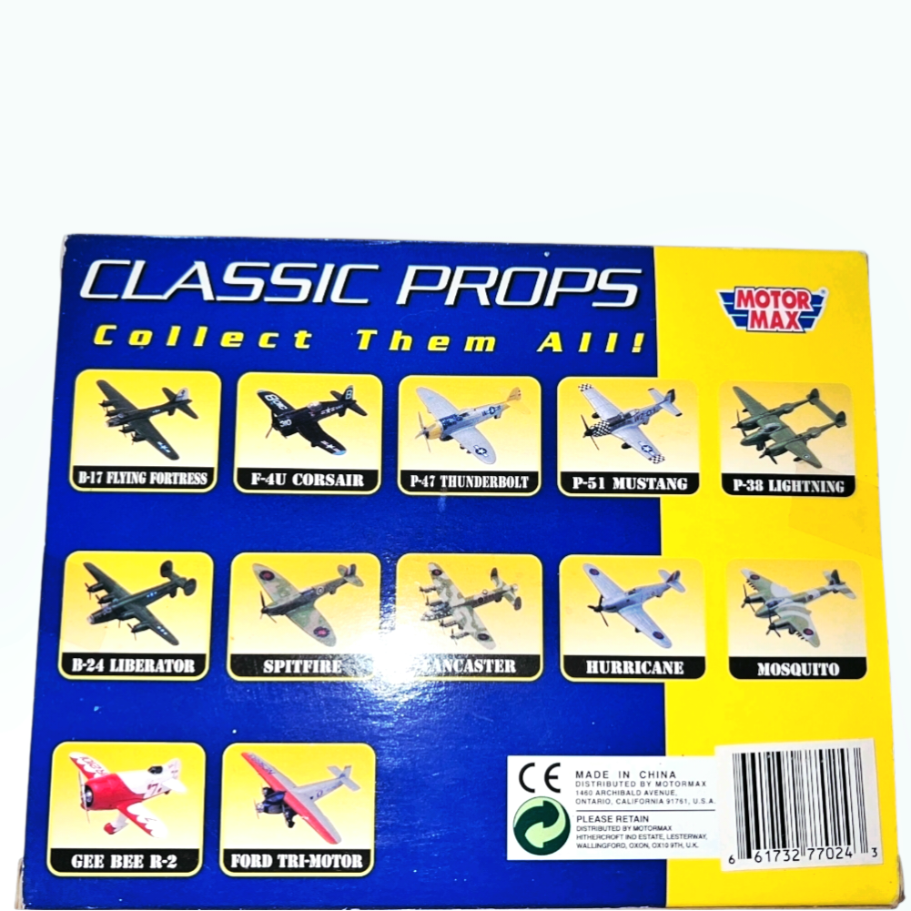 NIB *Motor Max 77000 Classic Props "P-51 Mustang" (1941) Die Cast Military Plane