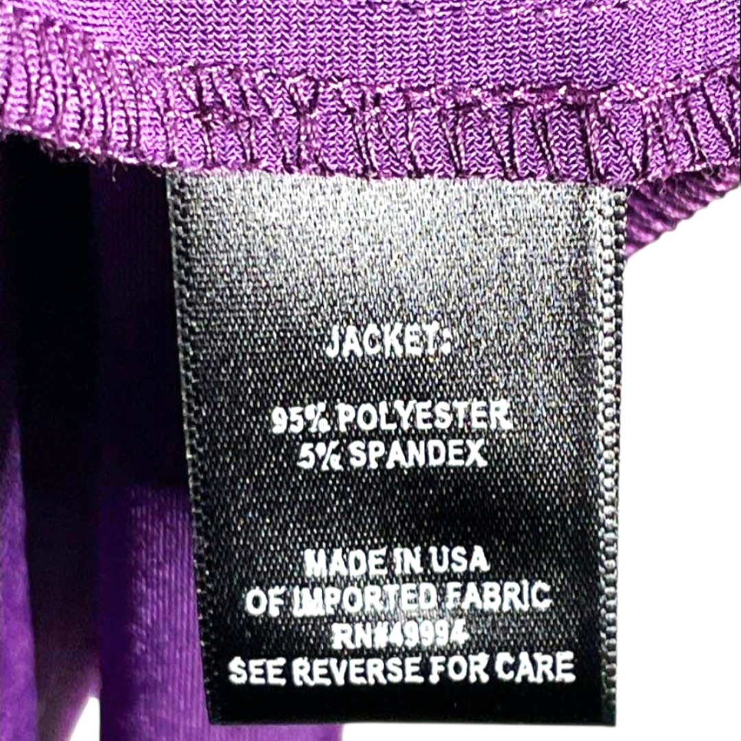 NWT *Roz & Ali Women's Purple Lightweight Open-Front Duster 3/4 Sleeves (Size 10)
