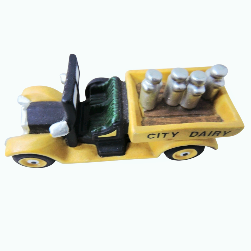 Department 56 Heritage Village Transport "City Dairy" Yellow Milk Truck (1988)