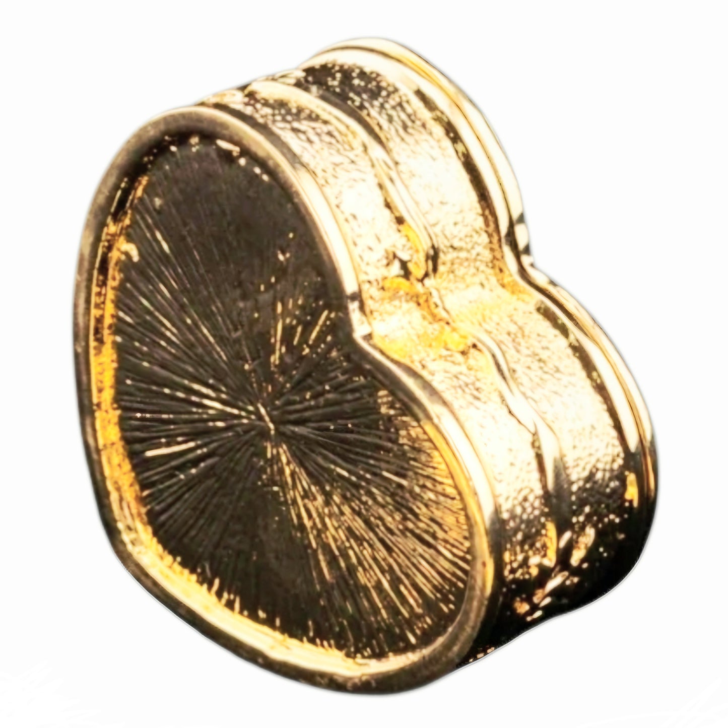 Cute *TINGKU Gold Colored, Heart Shaped Jewelry Box w/ Crystal-Studded Lattice Lid
