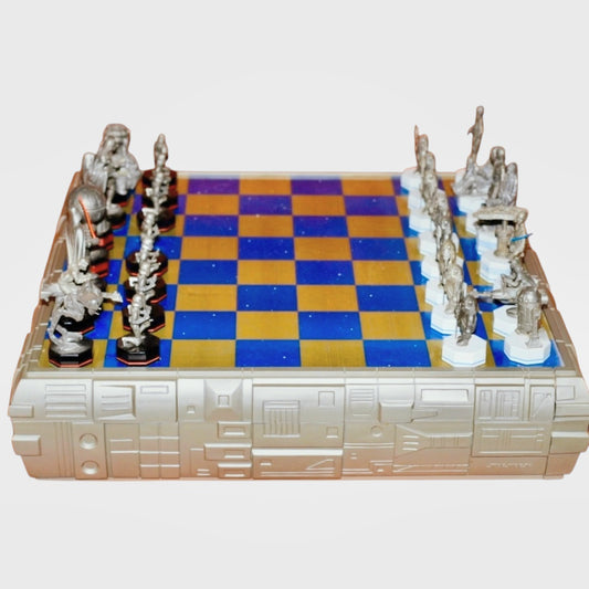 Rare *Danbury Mint "STAR WARS" Limited Edition Chess Set 32-Pewter Figs (1993)