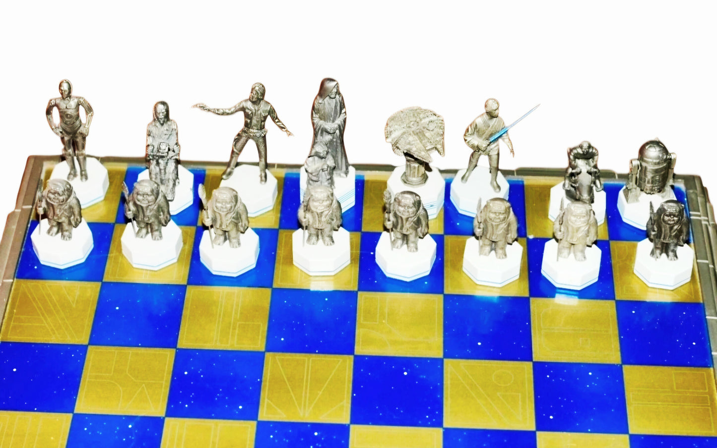 Rare *Danbury Mint "STAR WARS" Limited Edition Chess Set 32-Pewter Figs (1993)