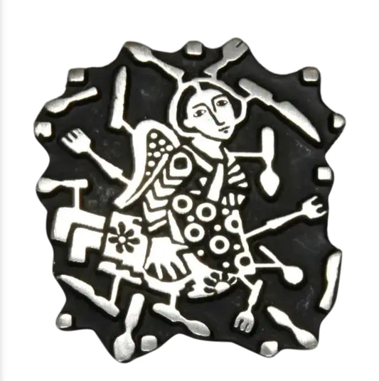 Vintage *Alice Seely: Pewter Pin – "Angel of the Kitchen" 2000