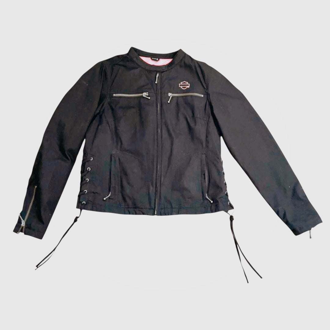 Nice *Harley-Davidson Woman's Black and Pick Motorcycle Jacket (S)