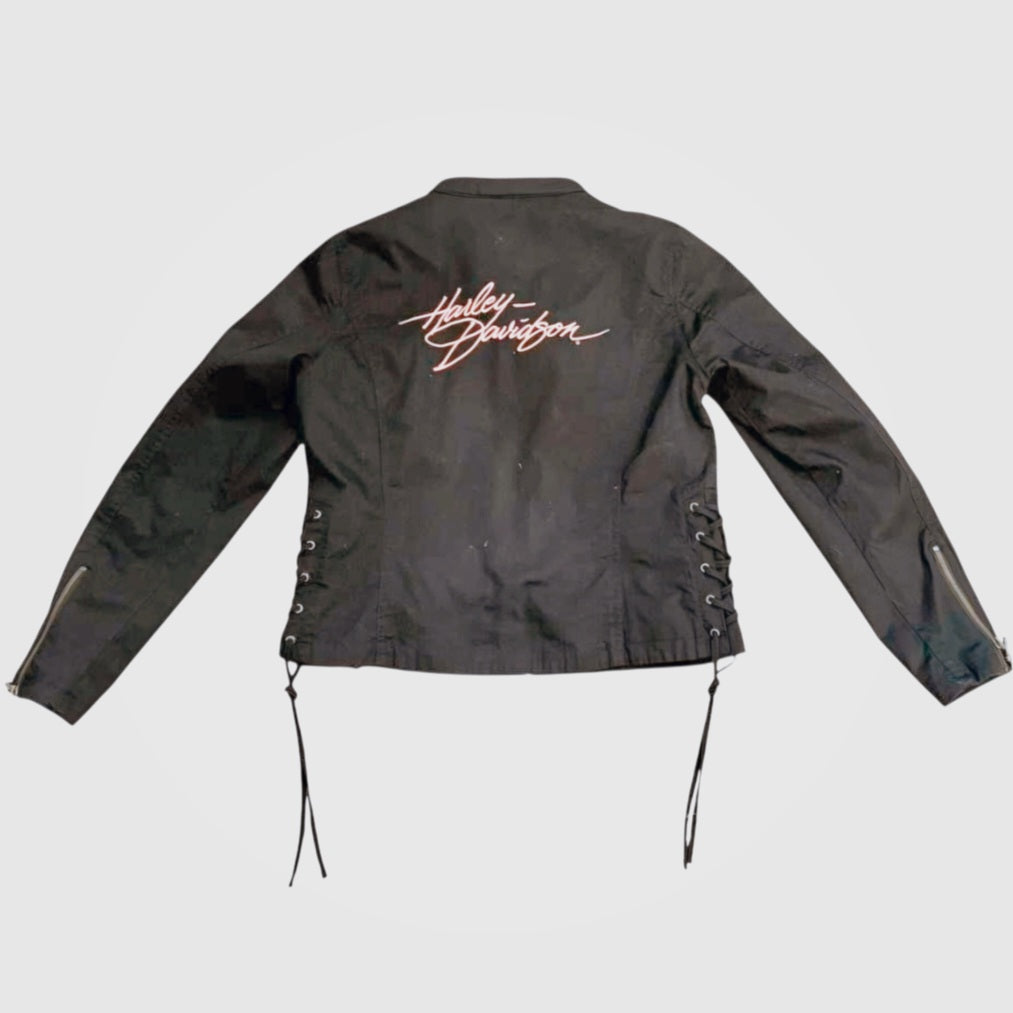 Nice *Harley-Davidson Woman's Black and Pick Motorcycle Jacket (S)