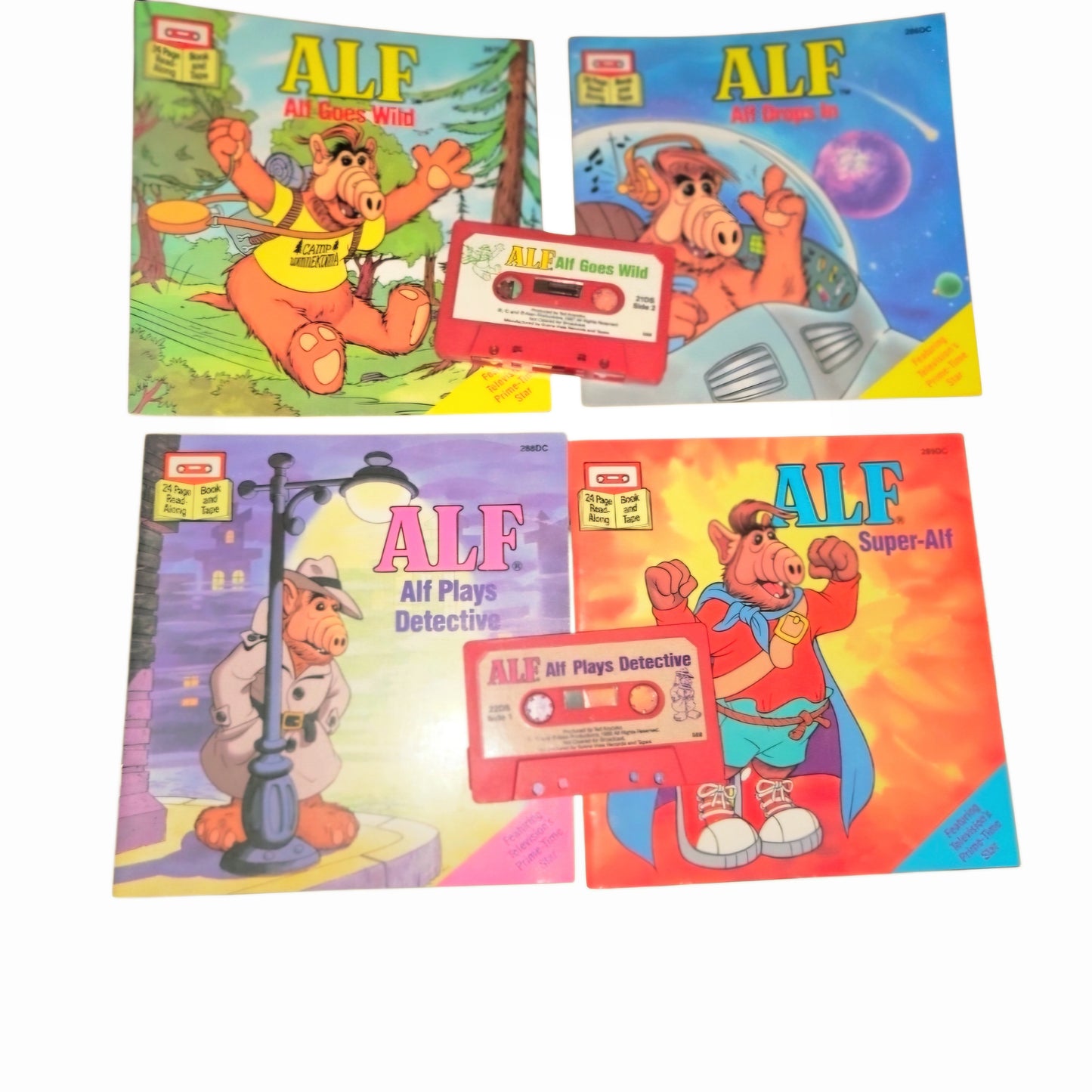 Vtg *Coleco 1987 Talking ALF 18" Cassette Player 4Books/2Tapes Storytelling Alien