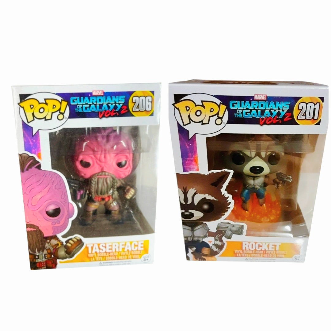 Guardians of the Galaxy Vol 2 Funko Pop Set - Rocket 201 and Taserface 206