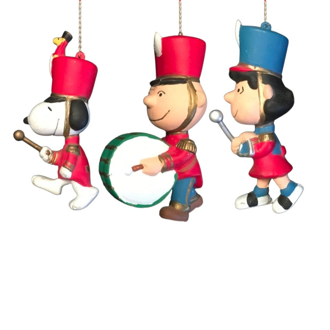 New *Vintage (3) Kurt Adler Peanut Christmas Ornaments: Snoopy, Lucy, Charlie Brown 1980's