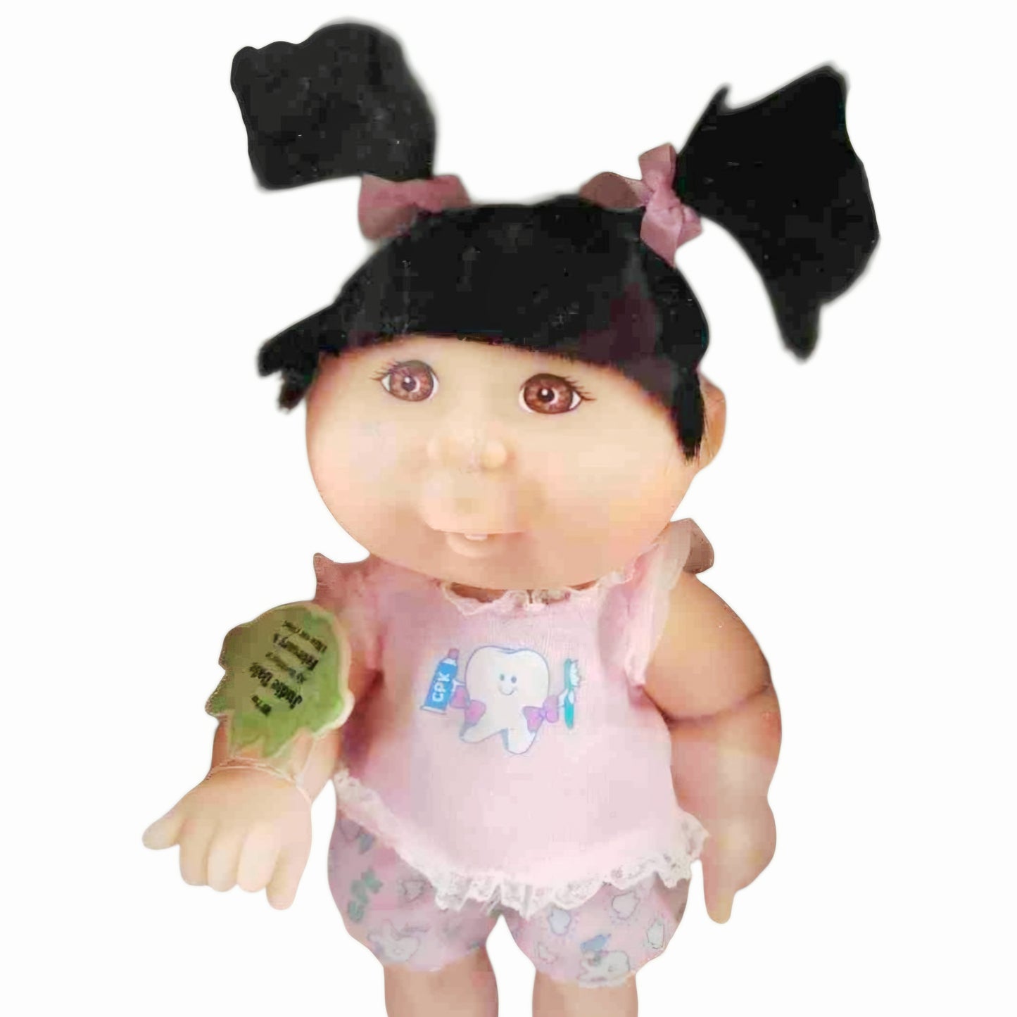 NIB *Vintage 1997 Mattel Cabbage Patch Kids Brushin' Teeth Baby Doll Rare Black Hair