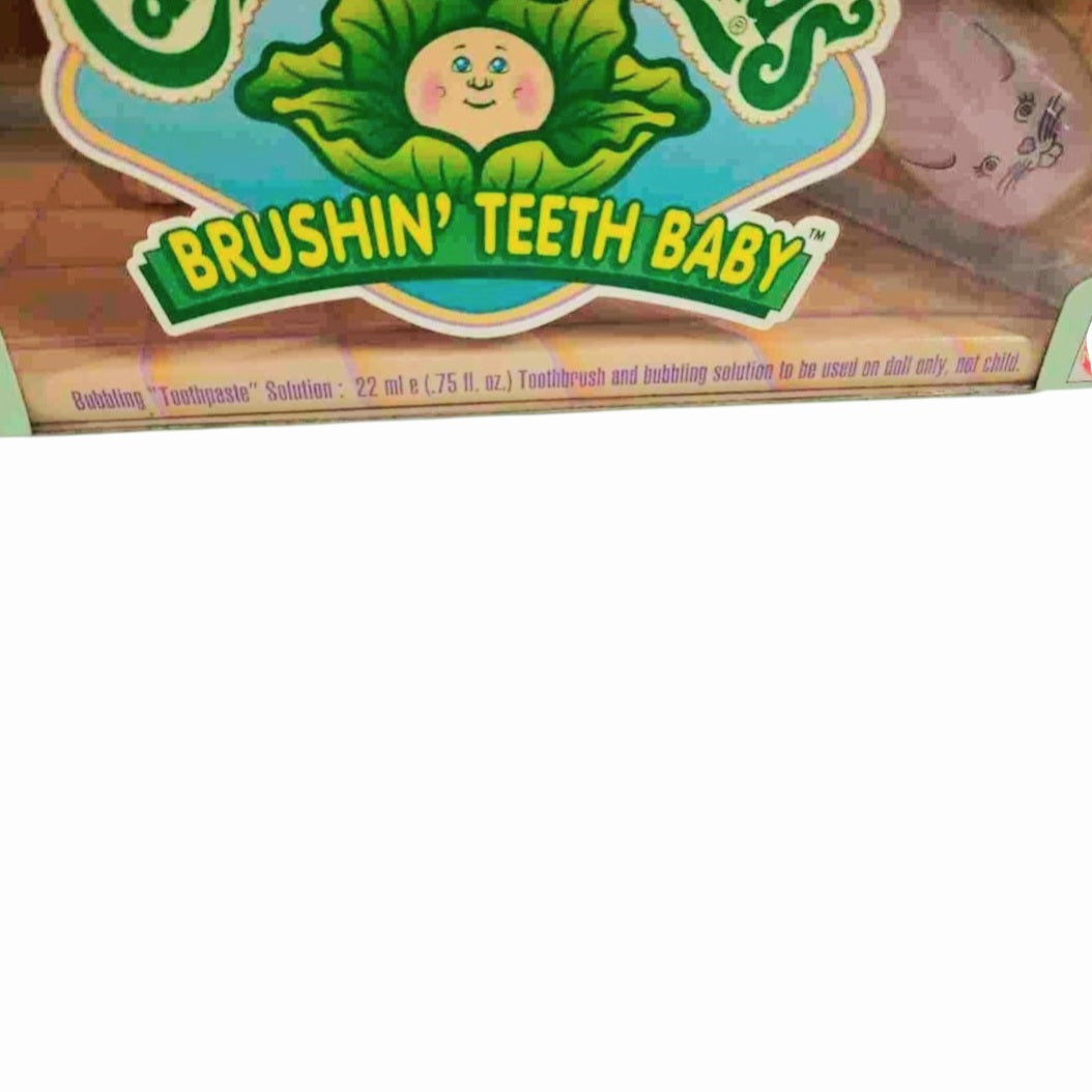 NIB *Vintage 1997 Mattel Cabbage Patch Kids Brushin' Teeth Baby Doll Rare Black Hair