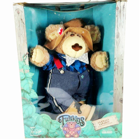 Vintage *1986 Coleco Furskins Farrell Bear NIB Moody Hollow Postmaster Xavier Roberts