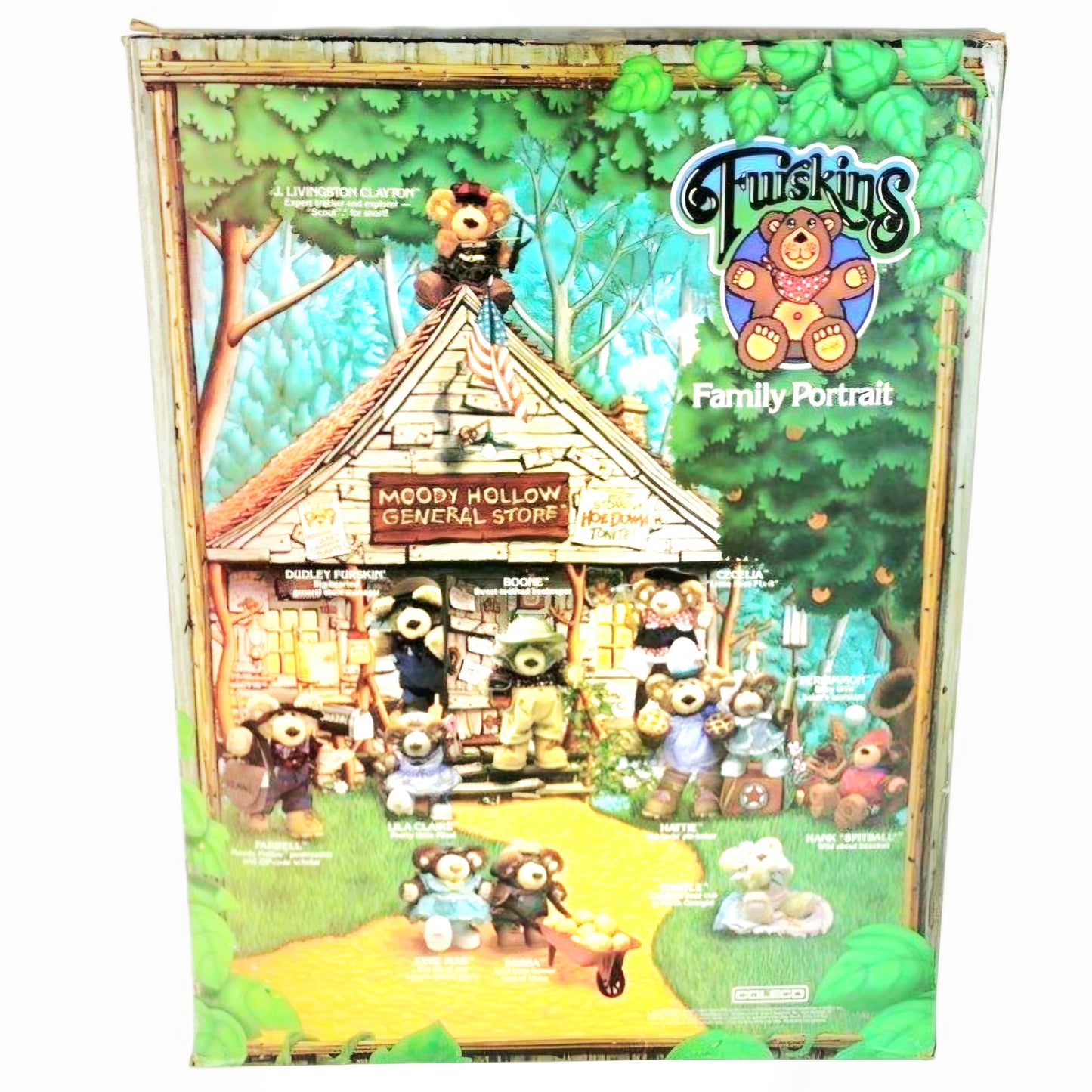 Vintage *1986 Coleco Furskins Farrell Bear NIB Moody Hollow Postmaster Xavier Roberts