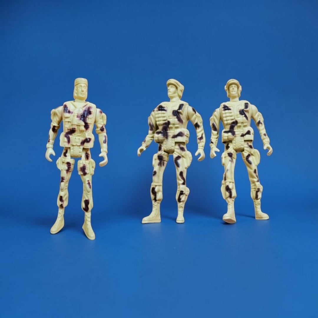 Lot of 3 Greenbrier International Military Special Forces 5" Figures Tan Camo