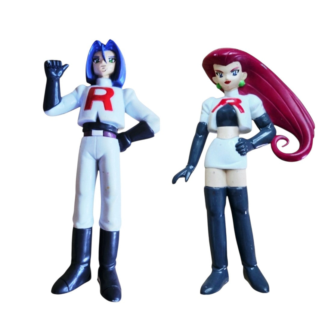 Vintage 1998 Pokémon TOMY Team Rocket Jessie & James Action Figure Set