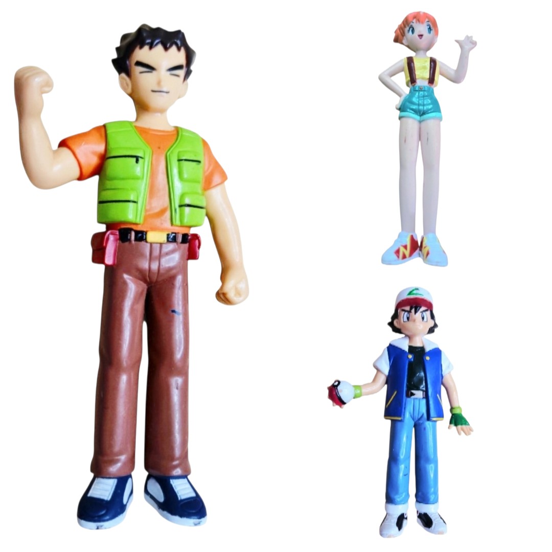 Vintage (1998) Pokémon Figure Lot Tomy Auldey - Ash, Misty, Brock Anime Trainers Loose