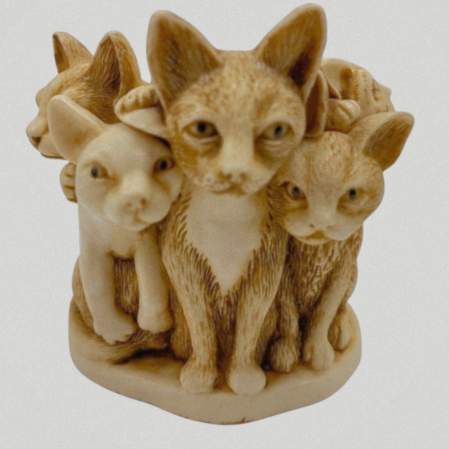 Vtg. (1995) Harmony Kingdom "FUR BALL" Cats Trinket Box Peter Calvesbert w/ Box