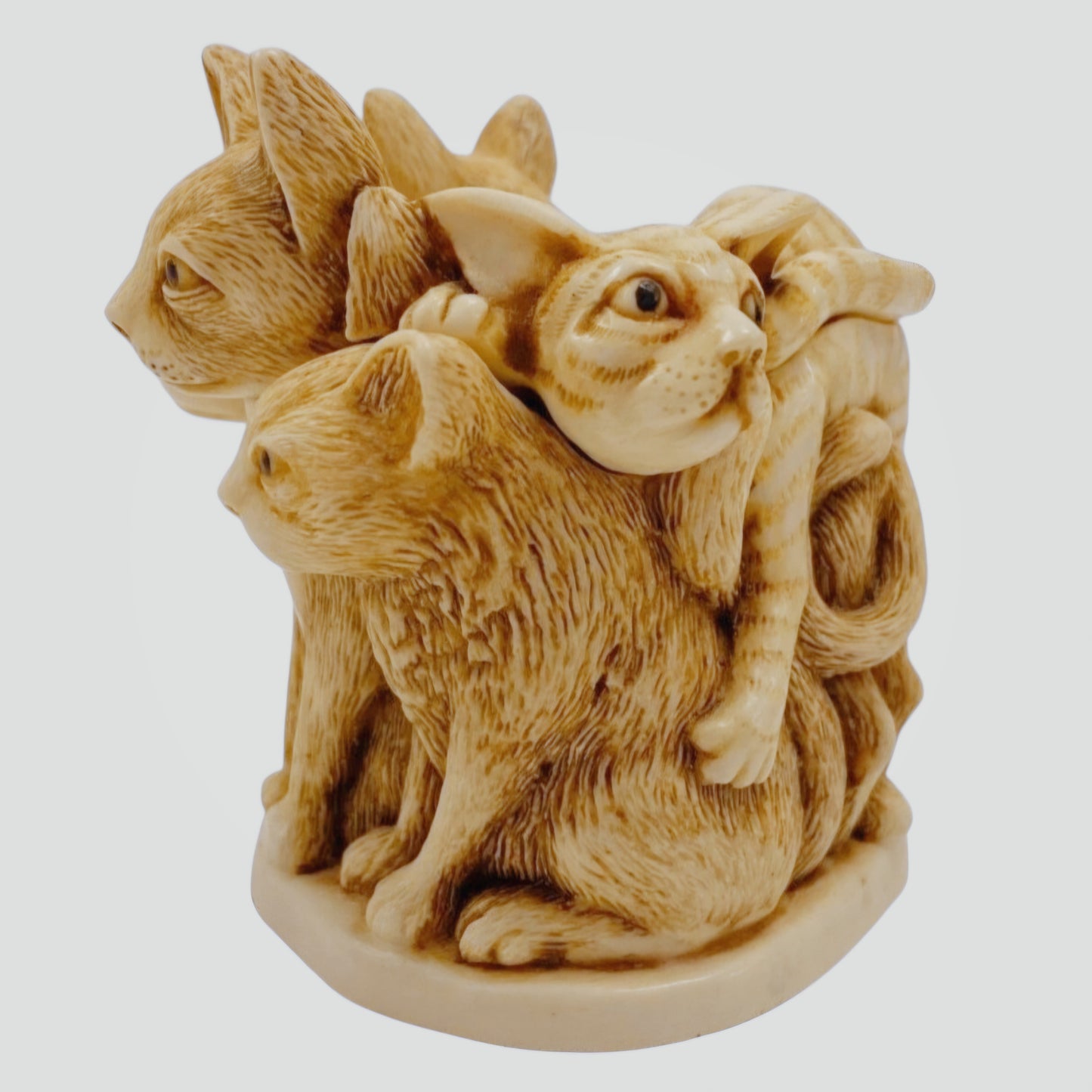 Vtg. (1995) Harmony Kingdom "FUR BALL" Cats Trinket Box Peter Calvesbert w/ Box