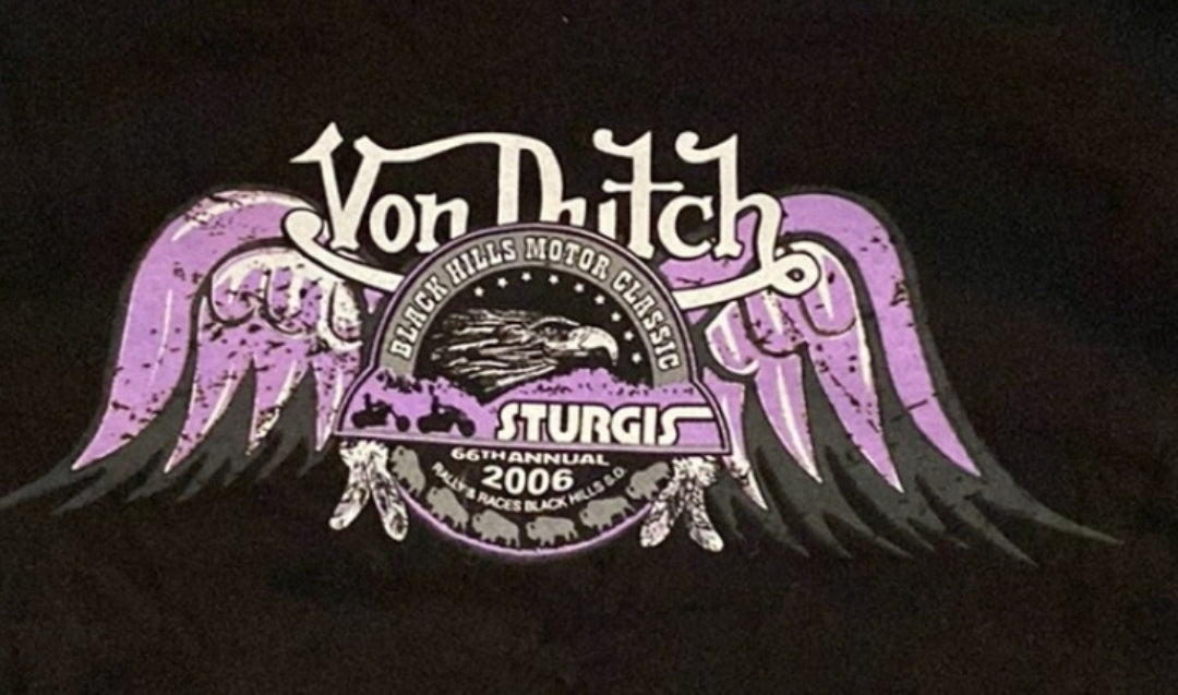 NEW *Black "Von Dutch" 66th Annual Sturgis Black Hills Tee (Med.)