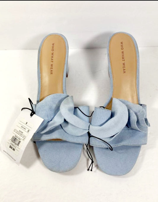 New *Who What Wear Zadie Suede Ruffled Mule Heels (sz 9)