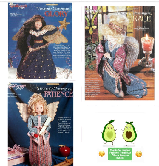 Three (3) Heavenly Messengers: Patience, Grace & Glory Needlecraft Patterns