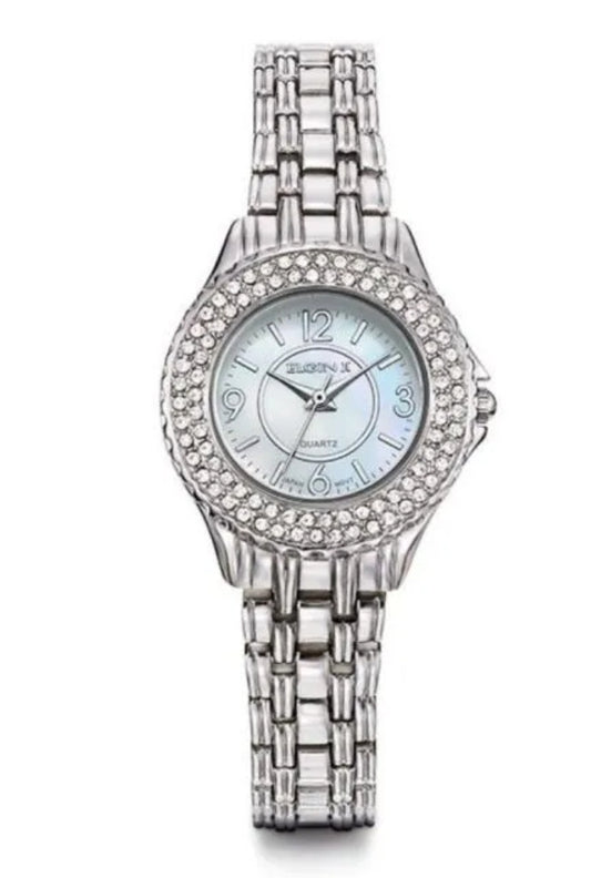 Beautiful *Avon Elgin II Watch, Quartz Movement, Silvertone