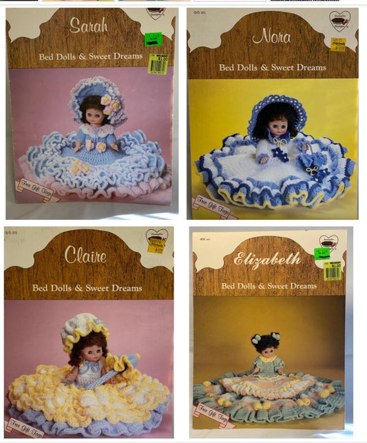 Four (4) *Vintage Bed Dolls & Sweet Dreams Crochet Patterns