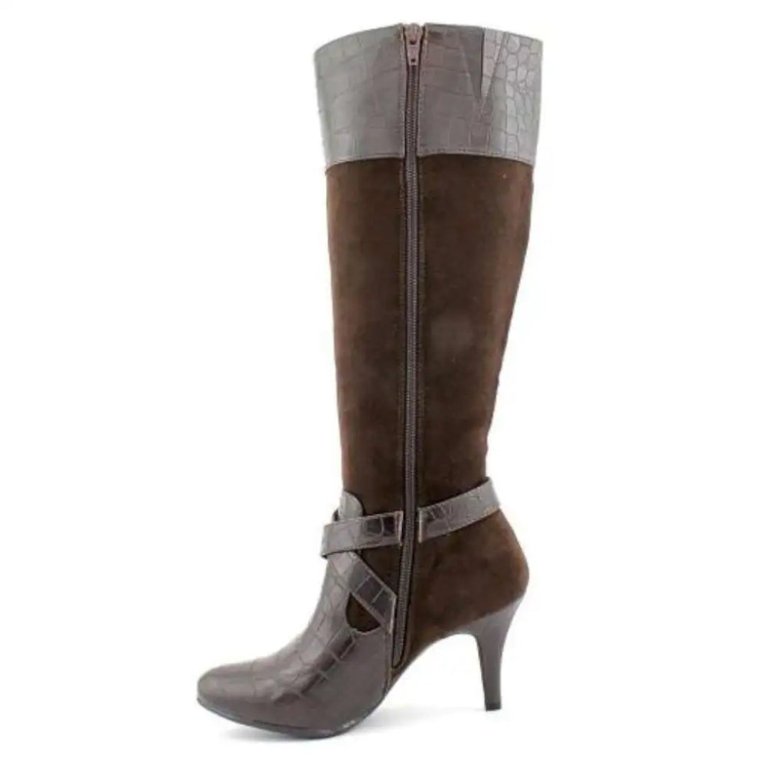 NIB *Naturalizer Women's (Lidia) Suede Almond Toe Knee High Fashion, Brown (sz 7m)