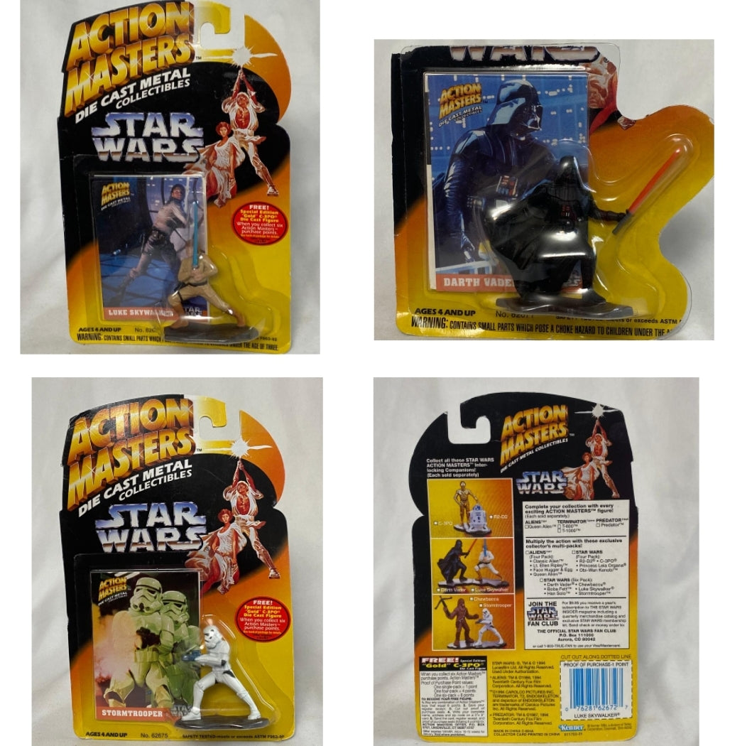 NIP *Star Wars (3) Action Masters Die Cast Figures (1994)