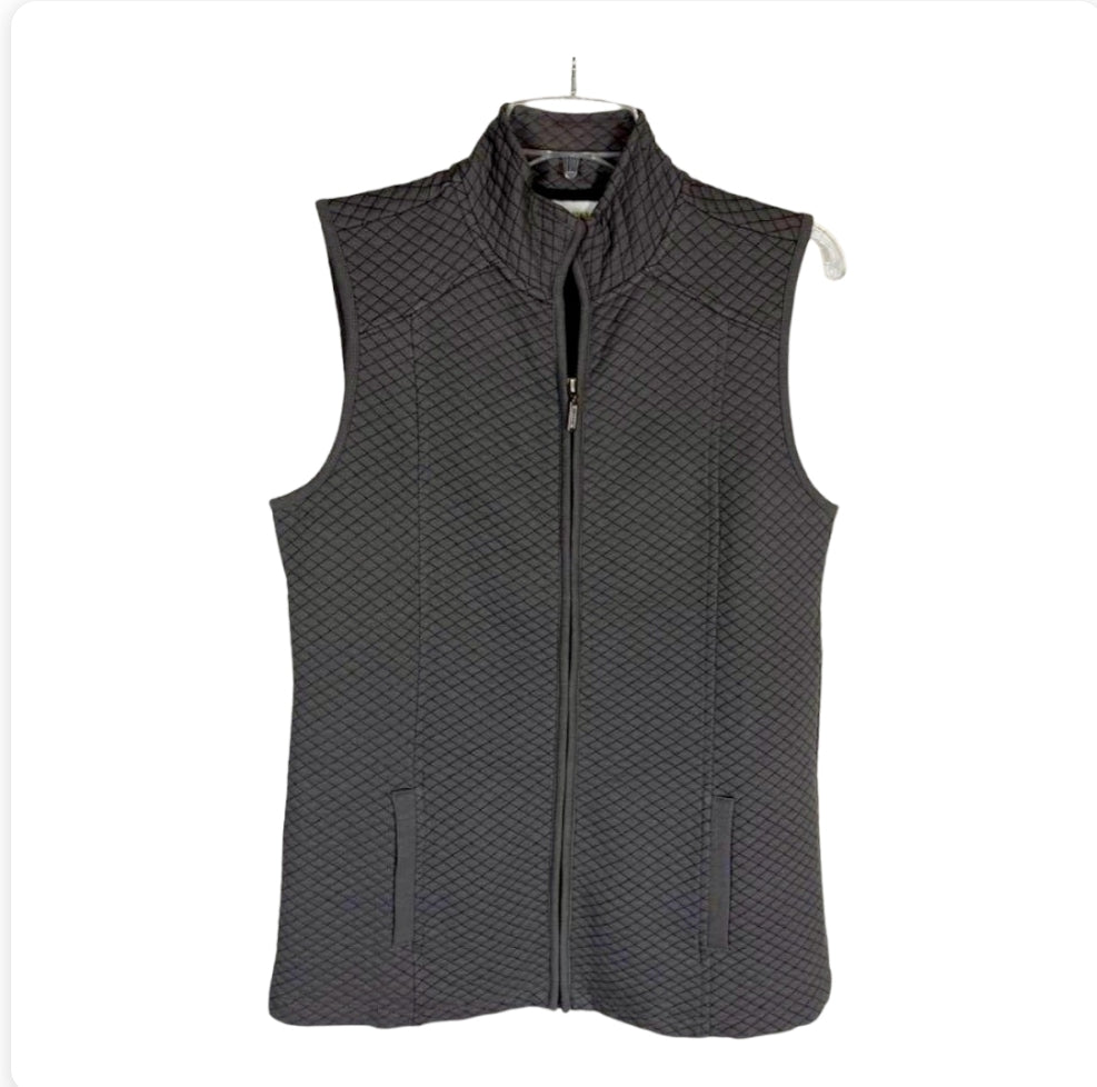 Chocolate Brown D & Co Active Wear Zippered Vest (XS)