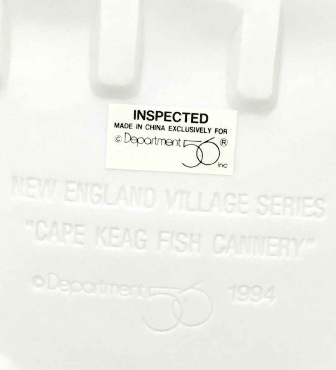 Dept. 56 *Vtg New England"Cape Keag Fish Cannery" Porcelain Lighted(1994)
