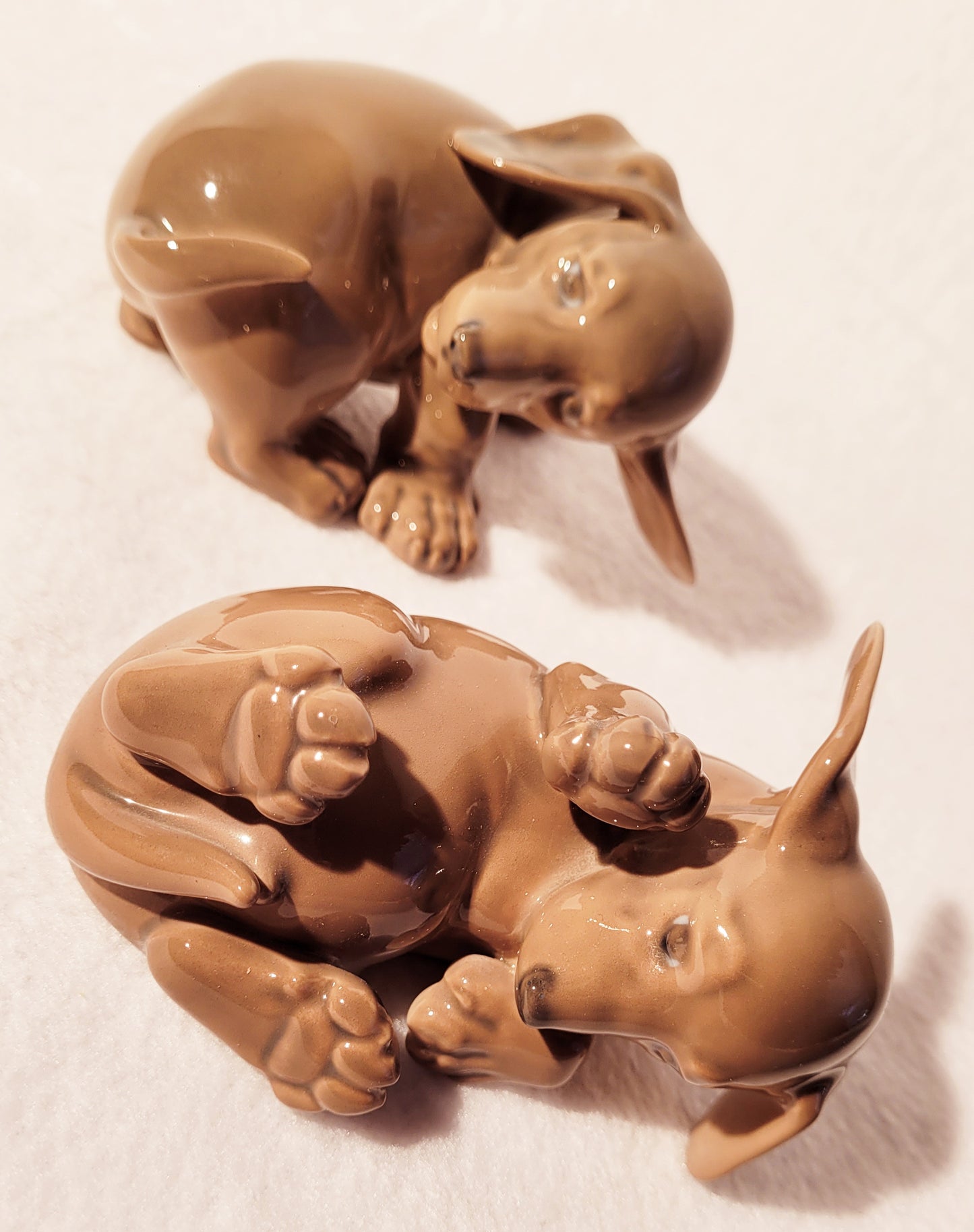 Two (2) Royal Copenhagen "Dachshund Puppies" Denmark #1407 & #1408