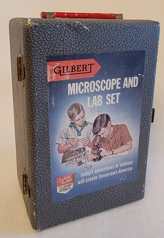 VINTAGE GILBERT #13071 MICROSCOPE AND LAB SET ORIGINAL CASE