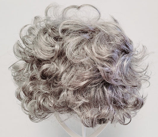 Cute *Old Women Curly Short Kinky Curly Synthetic Hair Capless Wigs