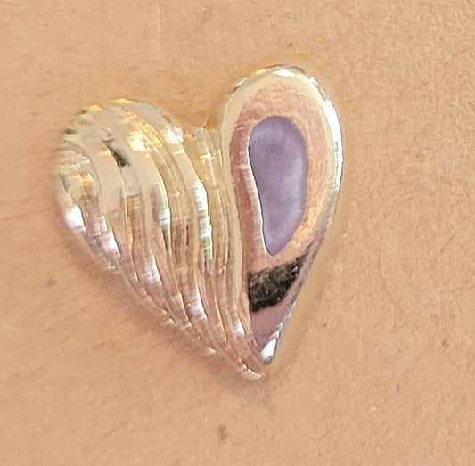 Pair of Golden Heart with Purple Stone Earrings *Brand New