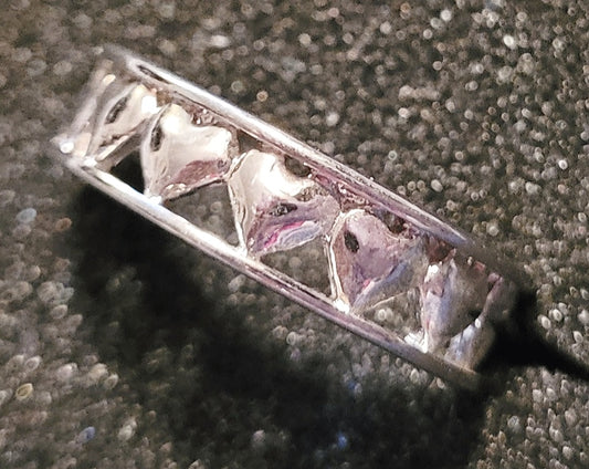 Pretty Silver Multiple Heart Ring Band Ring *Size 5 1/4