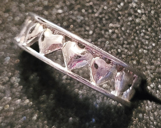 Beautiful Silver Multiple Heart Ring Band Ring *Size 8