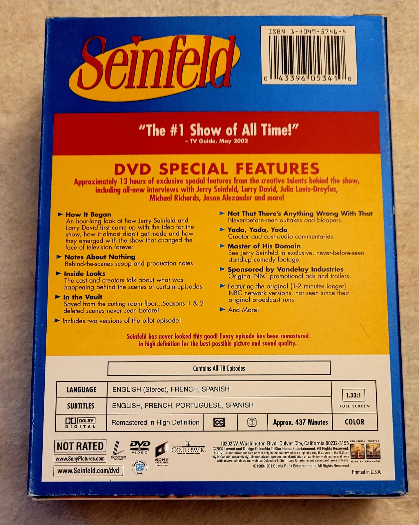 "Seinfeld" Seasons 1 and 2 DVD Series Set *Works Great