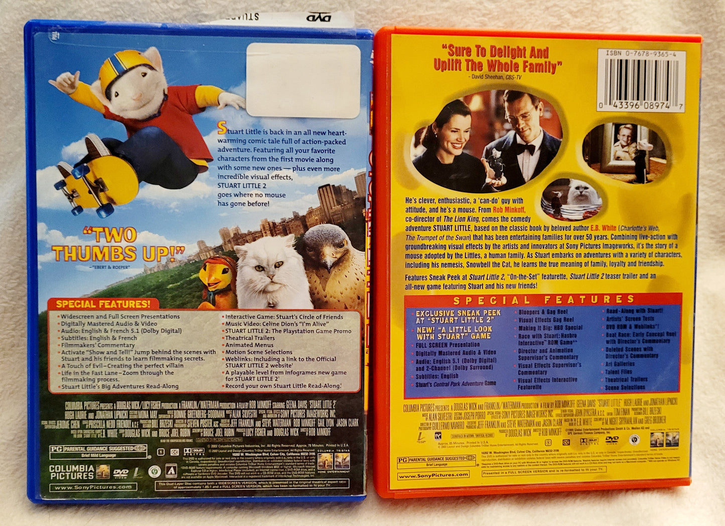 Two (2) Stuart Little DVD Movies *Stuart Little & Stuart Little 2